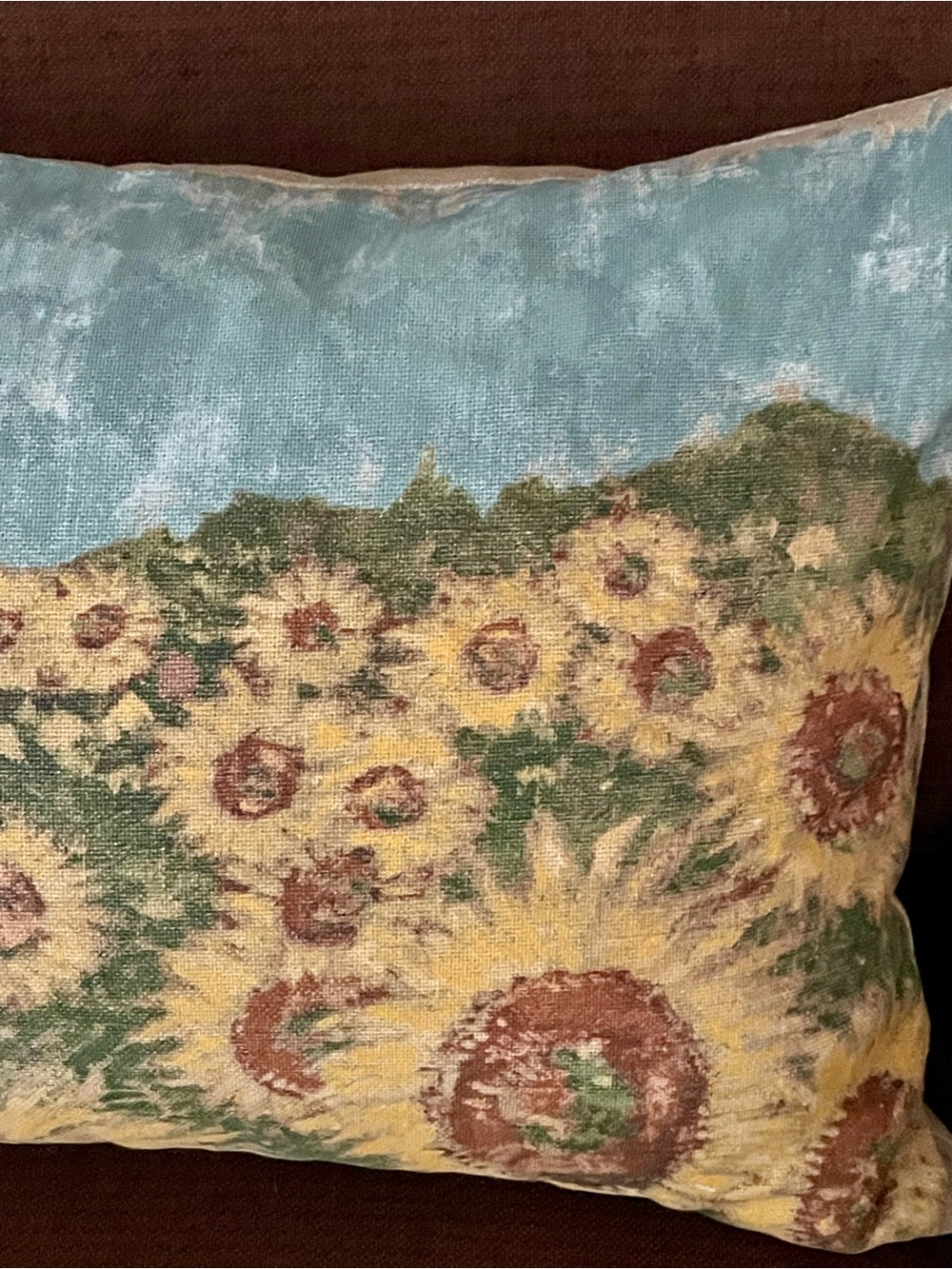Pottery Barn Painted Sunflower Lumbar Pillow Cover 16" x 26" Fall Floral  🌻 - Picture 4 of 10